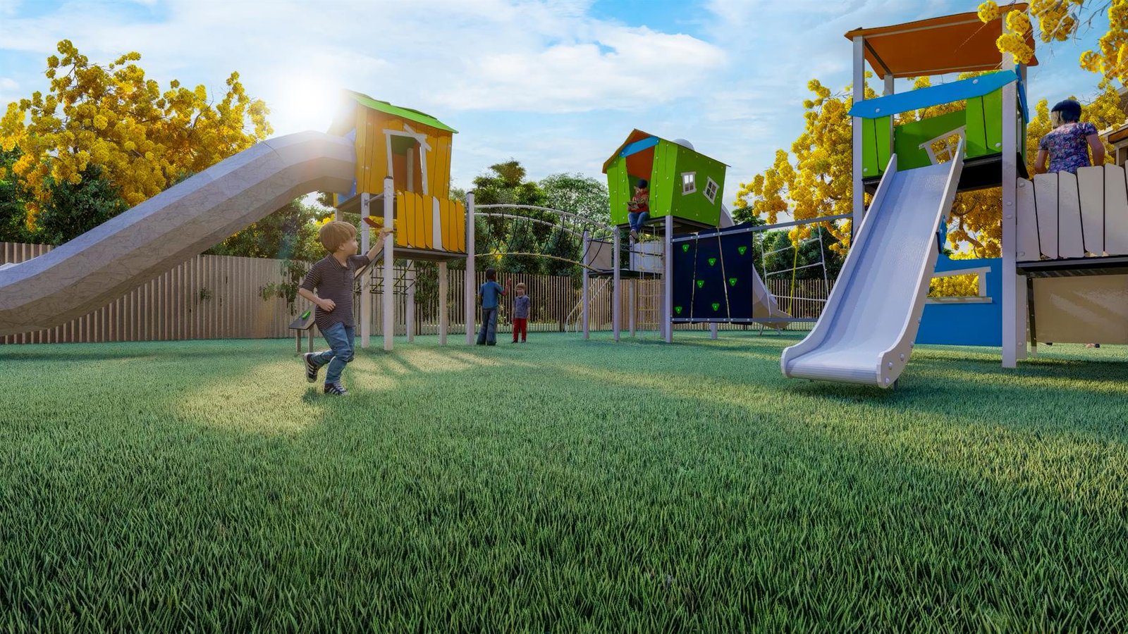 Parque infantil del conjunto entre zonas verdes